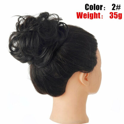 Chignon en cheveux synthétiques pour dames, bouclé, effet décoiffé