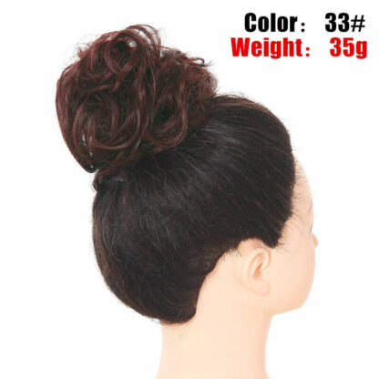 Chignon en cheveux synthétiques pour dames, bouclé, effet décoiffé