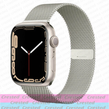 Bracelet maille milanaise, acier inox, pour Apple Watch Series 6,5,4,3 - 38 ou 42mm, 32 couleurs