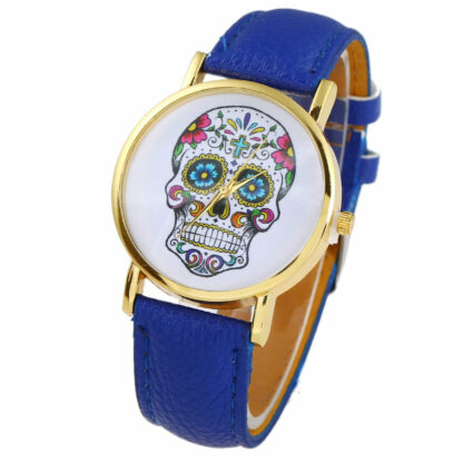 Montre femme tête de mort (5 couleurs de bracelet)