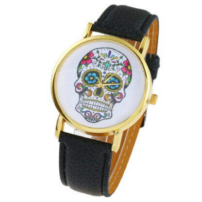 Montre femme tête de mort (5 couleurs de bracelet)