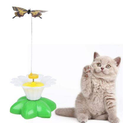 Jouet interactif pour chat papillon coloré