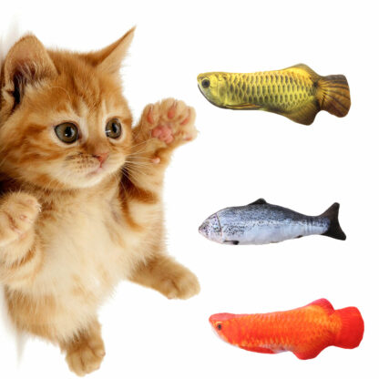 Jouet pour chat en forme de poisson avec herbe à chat